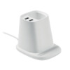Desktop-Stifthalter mit kabellosem 10-W-Telefonhalter und 2 USB-Anschlüssen zum Aufladen. Ausgang: DC 9 V/1