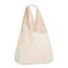 Strandtasche aus Baumwolle und Mesh mit langen Henkeln. Produziert nach einem zertifizierten Standard für die Verwendung von Schadstoffen in Textilien.-Beige-8719941048454