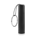 Taschenlampe mit ABS-LED-Lampe und Schlüsselring. Taschenlampe mit Handschlaufe. 3 AG3-Batterien enthalten. Ein im Körper der Lampe enthaltenes Licht beleuchtet das eingravierte Logo.-Schwarz-8719941035089-1