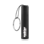 Taschenlampe mit ABS-LED-Lampe und Schlüsselring. Taschenlampe mit Handschlaufe. 3 AG3-Batterien enthalten. Ein im Körper der Lampe enthaltenes Licht beleuchtet das eingravierte Logo.-Schwarz-8719941035089