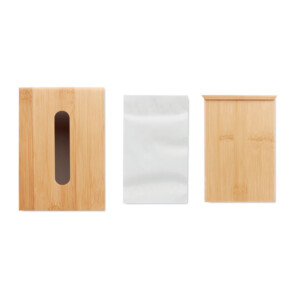Rechteckige Taschentuchbox aus Bambus. 100 Papiertaschentücher inklusive.-Holz-8719941053885-2