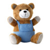 Teddybär in bunten Kleidern gekleidet. Eine perfekte Möglichkeit