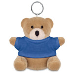 Plüschbär als Schlüsselanhänger. T-Shirt aus 100 % Baumwolle für Logodruck.-Blau-8719941020801