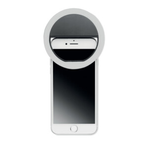 Rundes tragbares 8-cm-Selfie-Licht aus ABS mit 28 LEDs. Weißes Licht in 3 verschiedenen Helligkeitsstufen einstellbar. 80 mAh USB-Akku.-Schwarz-8719941053212-1