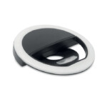 Rundes tragbares 8-cm-Selfie-Licht aus ABS mit 28 LEDs. Weißes Licht in 3 verschiedenen Helligkeitsstufen einstellbar. 80 mAh USB-Akku.-Schwarz-8719941053212