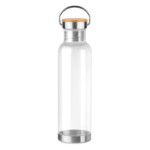 BPA-freie 800-ml-Tritan¢-Flasche mit Edelstahlboden und -deckel mit Bambusdetail. Bambus ist ein Naturprodukt und weist leichte Abweichungen in Farbe