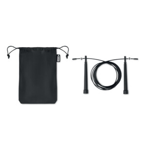 Springseil (Stahlkabel mit PVC-Ummantelung) verstellbar in einer 210D RPET-Tasche.-Schwarz-8719941052666