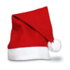 Traditionelle Weihnachtsmütze mit weißem Bommel. Nicht gewebt.-Rot-8719941012301