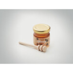 Wildblumenhonigglas (50 g) mit Honiglöffel aus Holz. Kommt in einer Kraftpapierbox. Mit Bienenblumensamen. Hergestellt in der EU.-Holz-8719941056107-6