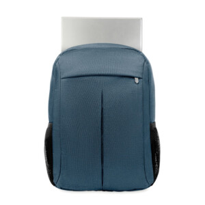 15-Zoll-Computerrucksack aus zweifarbigem 360D-Polyester. Verfügt über ein internes 15-Zoll-Laptopfach und eine Hauptfront mit Reißverschlusstasche. Gepolsterter Rücken und Riemen. Zusatztasche für das Tabletfach. Trolleyhaken hinten.-Blau-8719941011199-2