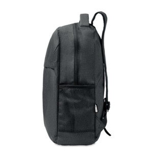Rucksack aus zweifarbigem 600D RPET-Polyester mit Außentasche mit Reißverschluss und seitlicher Netztasche.-Schwarz-8719941057111-1