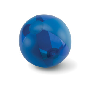 Aufblasbarer Wasserball mit abwechselnd transparenten und undurchsichtigen Abschnitten. Aufgeblasen: bis ~24 cm-Blau-8719941024335