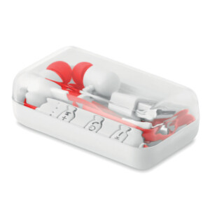 Kabelloser 4.2-Kopfhörer mit Mikrofon. 55 mAh Li-On-Akku. Präsentiert in einer Kunststoffbox.-Rot-8719941037281-1