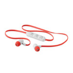 Kabelloser 4.2-Kopfhörer mit Mikrofon. 55 mAh Li-On-Akku. Präsentiert in einer Kunststoffbox.-Rot-8719941037281