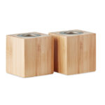 Ensemble de 2 bougies de table et 2 supports en bambou.-Bois-8719941054318-2