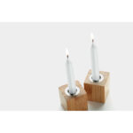 Ensemble de 2 bougies de table et 2 supports en bambou.-Bois-8719941054318-6