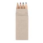 4 mini crayons de couleur dans un étui cartonne.-Beige-8719941027794