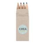 4 mini crayons de couleur dans un étui cartonne.-Beige-8719941027794-5