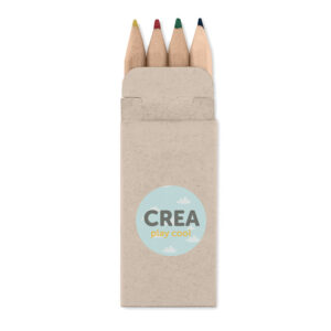 4 mini crayons de couleur dans un étui cartonne.-Beige-8719941027794-5