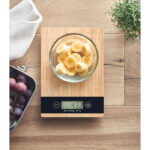 Balance de cuisine numérique en bambou et ABS. Capacité maximale de 5 kg. 2 piles AAA non incluses.-Bois-8719941053274-4