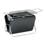 Barbecue portable en acier inoxydable de type valise avec grille à  couches et support au fond.-Noir-8719941054912