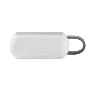 Ensemble de 2 oreillettes stéréo sans fil JL 5.0 True Wireless Stéréo (TWS) avec batterie intégrée de 30 mAh. Temps de jeu env. 3 heures. Comprend un câble de charge micro USB et une station de charge de 400 mAh.-Blanc-8719941044623-3