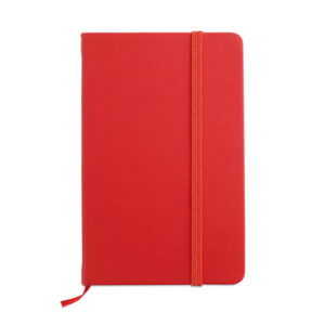 Bloc-notes A6 de luxe en PU souple 96 pages (70 grams) avec fermeture élastique.-Rouge-8719941012806