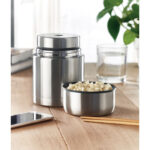 Pot de conservation en acier inoxydable à  double paroi avec un bouchon à  vis. Capacité : 800 ml.-Argent mat-8719941056671-4