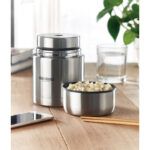Pot de conservation en acier inoxydable à  double paroi avec un bouchon à  vis. Capacité : 800 ml.-Argent mat-8719941056671-5