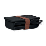 Lunchbox avec 1 compartiment en PP incluant les couverts.-Noir-8719941053380