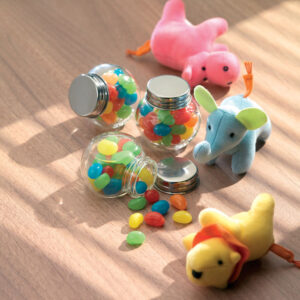 Bonbons multicolores dans un bocal en verre avec bouchon métallique. 30 g de bonbons.-Multicolore-8719941017559-4