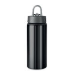 Bouteille simple paroi en aluminium avec embout pliable dans le couvercle et la poignée. Capacité 600 ml. Anti fuite.-Noir-8719941046573-3