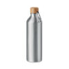 Bouteille en aluminium à  simple paroi avec bouchon en bambou et mousqueton. Capacité : 800 ml. Le mousqueton n'est pas fait pour l'escalade.-Argent mat-8719941056763