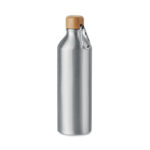 Bouteille en aluminium à  simple paroi avec bouchon en bambou et mousqueton. Capacité : 800 ml. Le mousqueton n'est pas fait pour l'escalade.-Argent mat-8719941056763