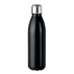 Bouteille en verre avec bouchon en acier inoxydable. Capacité : 650 ml. Ne convient pas aux boissons gazeuses. Anti fuite.-Noir-8719941045385