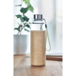 Bouteille en verre dans une housse en néoprène et jute. Contenance : 500 ml. Ne convient pas aux boissons gazeuses. Anti fuite.-Beige-8719941051447-4