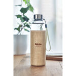 Bouteille en verre dans une housse en néoprène et jute. Contenance : 500 ml. Ne convient pas aux boissons gazeuses. Anti fuite.-Beige-8719941051447-5