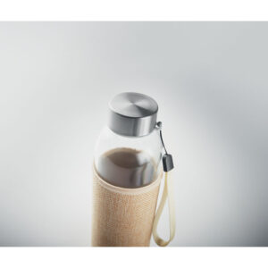 Bouteille en verre dans une housse en néoprène et jute. Contenance : 500 ml. Ne convient pas aux boissons gazeuses. Anti fuite.-Beige-8719941051447-6