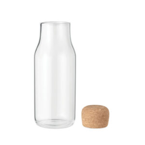 Bouteille en verre borosilicate avec couvercle en liège.  Contenance : 600 ml.-Transparent-8719941053939-3