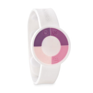 Bracelet de détection UV pour la vigilance de protection de la peau. Le bracelet indiquera par un compteur UV en forme de cercle l'intensité UV (ultraviolets).-Blanc-8719941039810