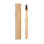 Brosse à  dents avec manche en bambou et brosse en nylon. Présenté dans une boîte en papier kraft.-Noir-8719941047389