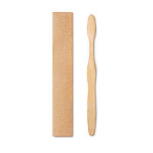 Brosse à  dents avec manche en bambou et brosse en nylon. Présenté dans une boîte en papier kraft.-Noir-8719941047389-3