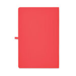 Carnet A5 couverture en PU souple et papier ligné de 60 feuilles avec ruban et porte-stylo.-Rouge-8719941048089-1