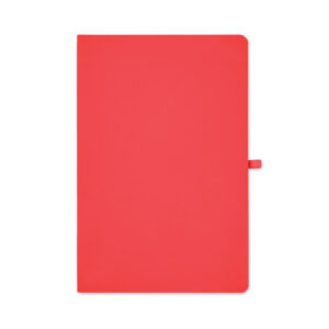 Carnet A5 couverture en PU souple et papier ligné de 60 feuilles avec ruban et porte-stylo.-Rouge-8719941048089-3