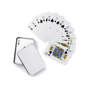 Cartes à  jouer classiques dans boîte étain argent. 54 cartes.-Argent mat-8719941019034-2