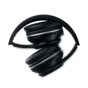 Casque audio sans fil pliable en ABS à  suppression active du bruit (ANC). Batterie rechargeable 500 mAh. Fonction mains libres et micro. Durée d'utilisation env. 10 heures. Câble de charge micro USB. Présenté dans une pochette en PU. Portée: 10 m.-Noir-8719941048928-2