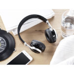 Casque audio sans fil 5.0 en ABS. Autonomie env.6 heures. Batterie rechargeable Li-Pol 300mAh. Câbles Jack et micro USB de chargement inclus.-Noir-8719941004160-4