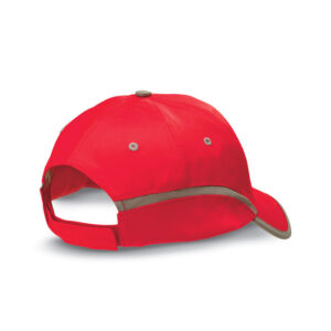 Casquette baseball 5 pans en coton sergé patte de réglage ajustable. 4 oeillets gris cousus. Liserés réfléchissants sur la visière. Taille 7 1/4.-Rouge-8719941016729-1