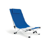 Chaise de plage avec coussin. Cadre acier et assise en Polyester 600D. Poids max 100 kg-Bleu-8719941047556