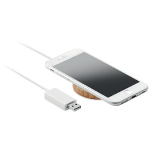 Chargeur sans fil magnétique en bambou. Sortie : DC 9V/1.1A (10W) pour une charge rapide. Compatible avec l'iPhone® 12 et plus récent. Comprend un anneau métallique magnétique supplémentaire pour prendre en charge la charge d'autres téléphones non magnétiques rechargeables sans fil.-Bois-8719941053670-3